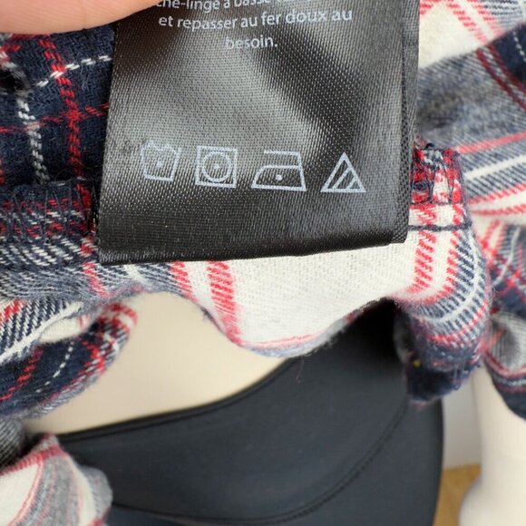 HARVE BENARD Plaid Red White Black & Blue Button Up 3/4 Sleeves Shirt Size XL - Picture 9 of 9